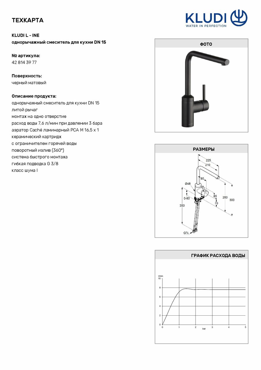 Змішувач для кухні DN 15 L-ine 428143977 чорний Kludi - Зображення 4422767-81b45.jpg
