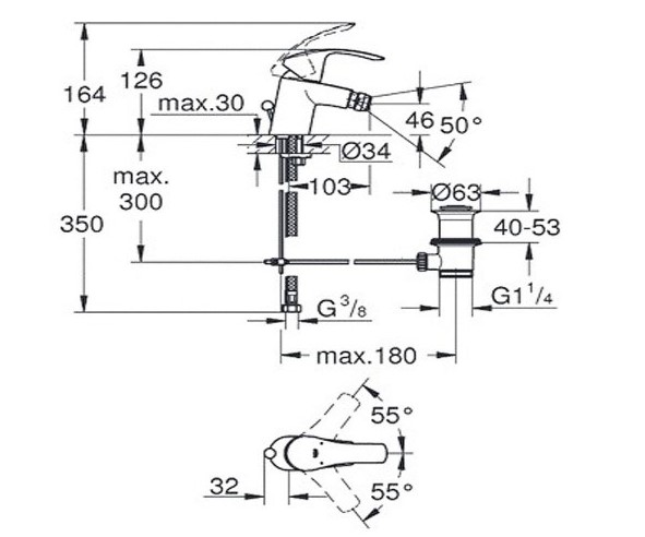 Змішувач для біде Eurosmart (32929002), Grohe - Зображення 44eda-3292-1.jpg