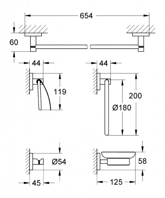 Набір аксесуарів 5 в 1 Essentials (40344001), Grohe - Зображення 46e48-40344001_2.jpg