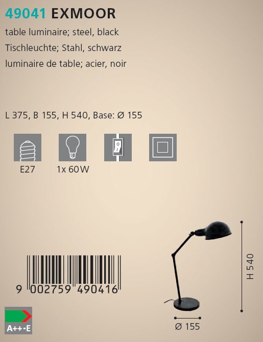 Настольная лампа EXMOOR (49041), EGLO - Зображення 49041--.jpg