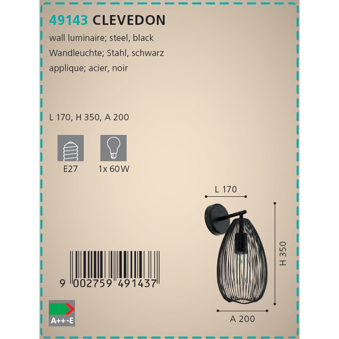 Бра CLEVEDON (49143), EGLO - Зображення 49143--.jpg