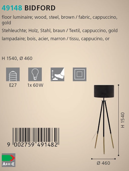 Торшер BIDFORD BRAUN-CAPPUCCINO-GOLD (49148), EGLO - Зображення 49148--.jpg