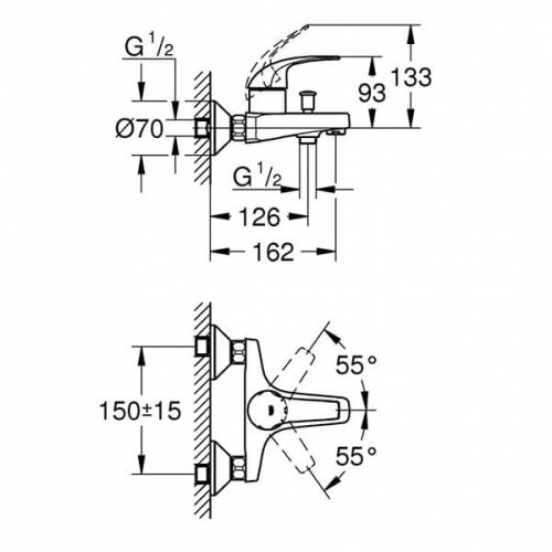 Змішувач для ванни BauCurve 23599000 Grohe - Зображення 49162274-68a54.jpeg