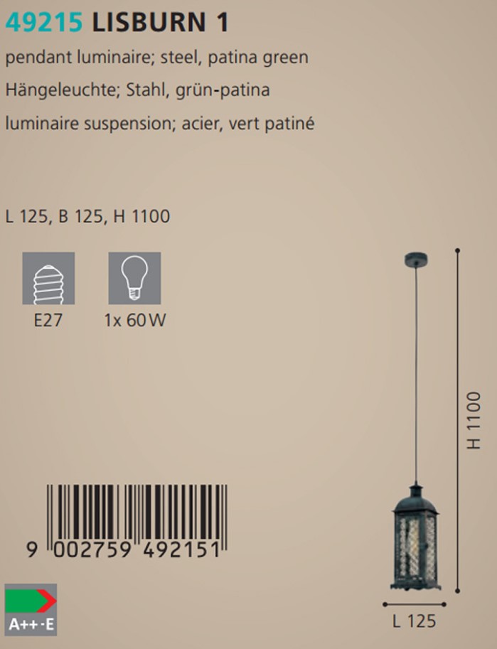 Люстра LISBURN 1 GRÜN-PATINA (49215), EGLO - Зображення 49215--.jpg