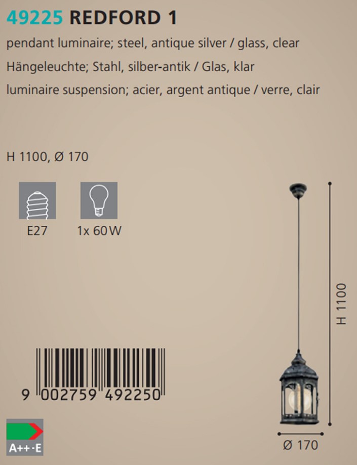Люстра REDFORD 1 SILBER-ANTIK (49225), EGLO - Зображення 49225--.jpg