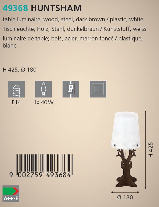 Настільна лампа HUNTSHAM (49368), EGLO - Зображення 49368--.jpg