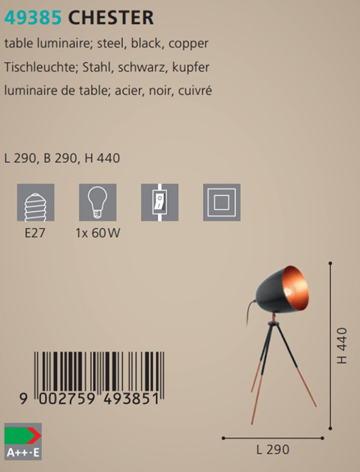Настільна лампа CHESTER 1 (49385), EGLO - Зображення 49385--.jpg