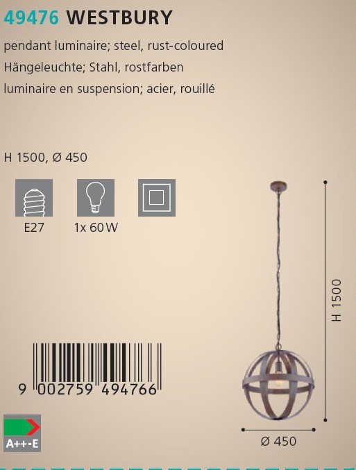 Люстра WESTBURY (49476), EGLO - Зображення 49476--.jpg