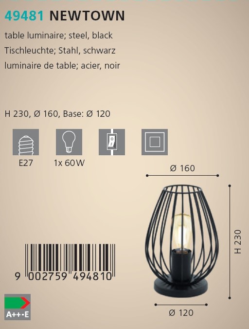 Настільна лампа NEWTOWN (49481), EGLO - Зображення 49481--.jpg