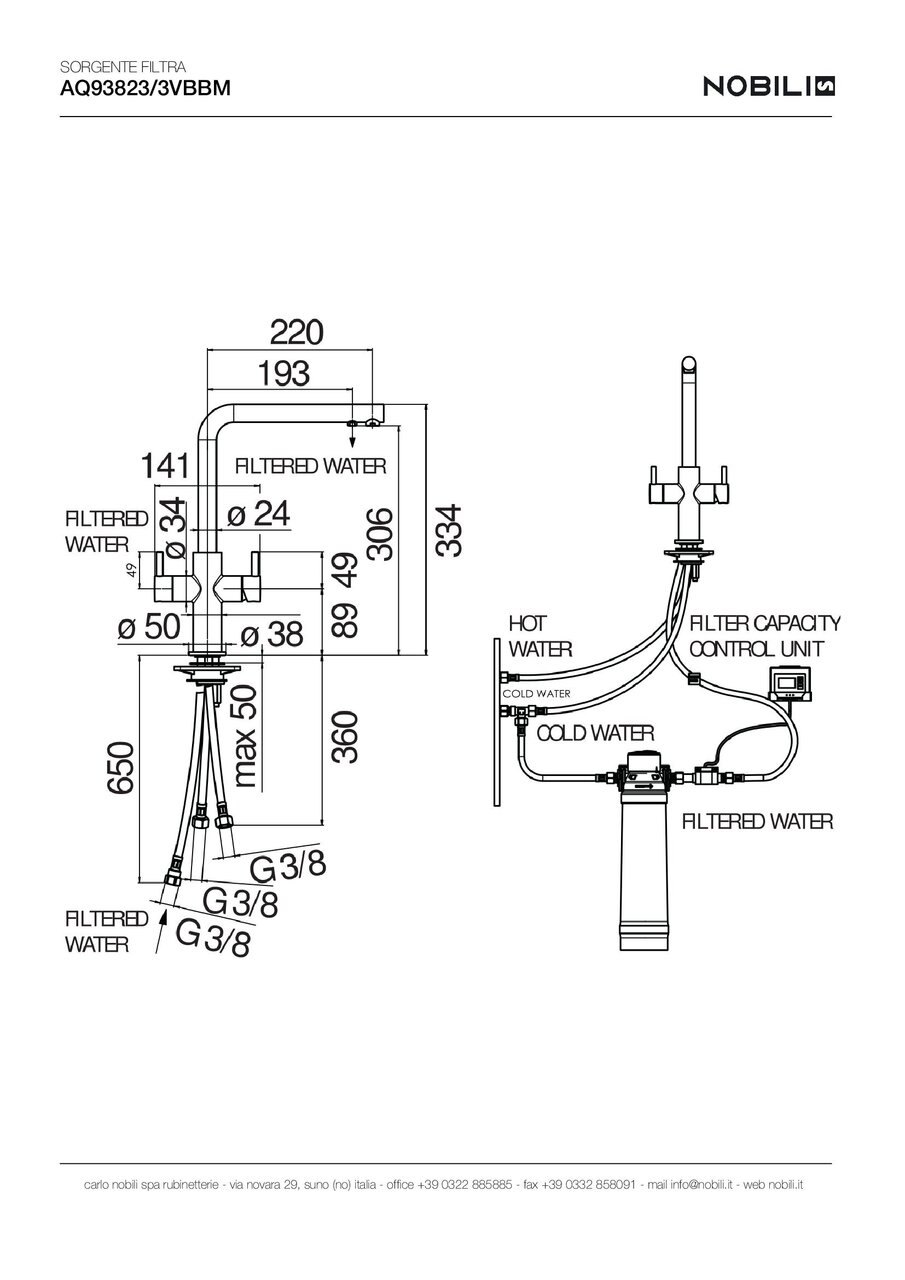 Смеситель для кухни с функцией фильтрации воды Velvet Black AQ93823-3VBM Nobili - Зображення 49500686-2f0aa.jpg