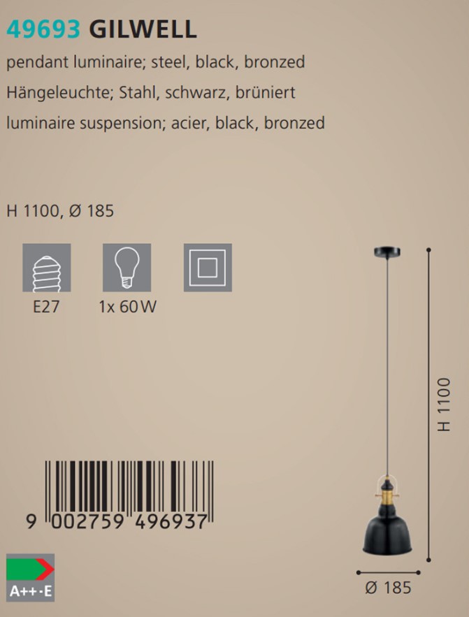 Люстра GILWELL SCHWARZ-BRÜNIERT (49693), EGLO - Зображення 49693--.jpg