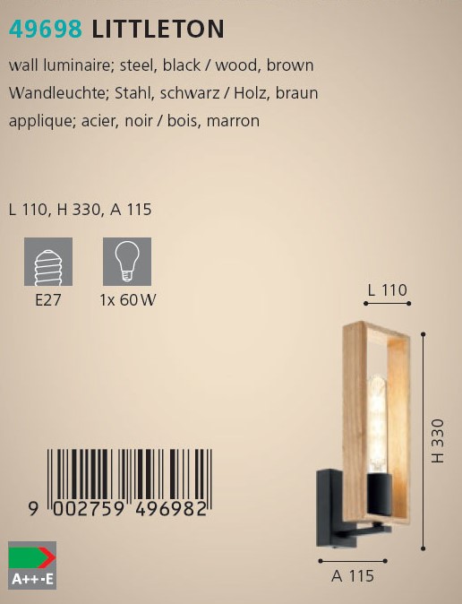 Бра LITTLETON (49698), EGLO - Зображення 49698--.jpg