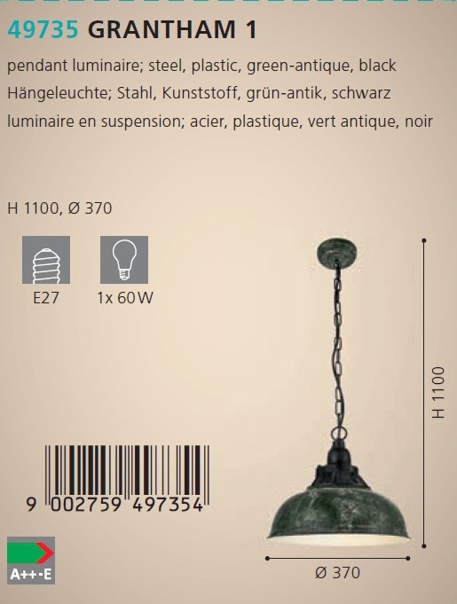 Люстра GRANTHAM 1 GRÜN-ANTIK (49735), EGLO - Зображення 49735--.jpg