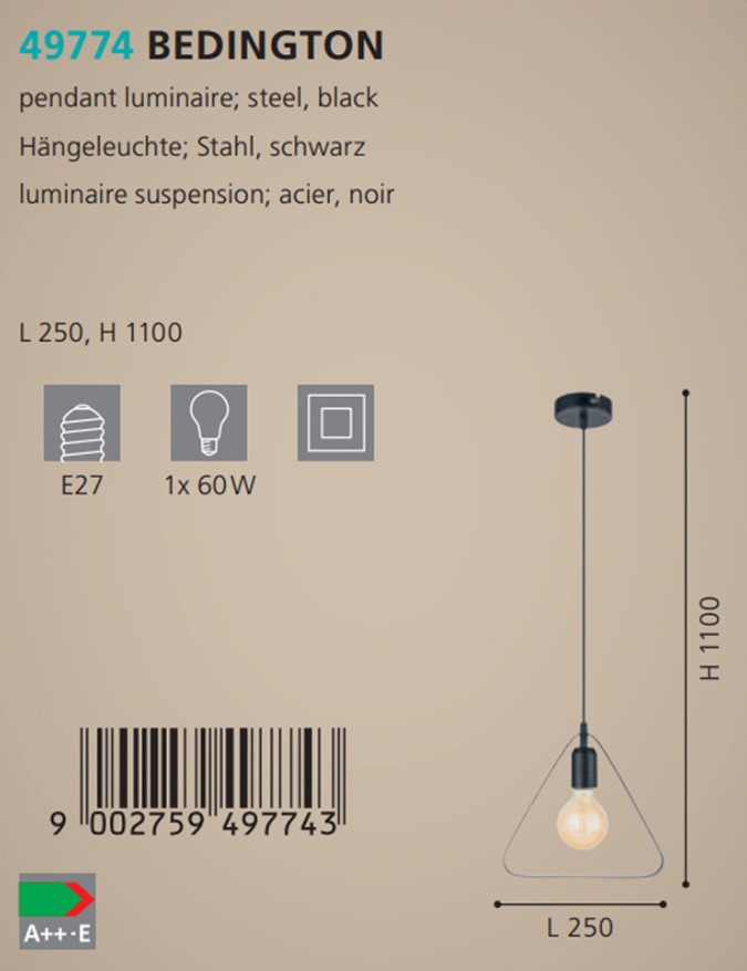 Люстра BEDINGTON SCHWARZ (49774), EGLO - Зображення 49774--.jpg