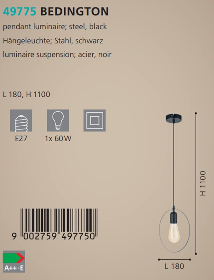 Люстра BEDINGTON SCHWARZ (49775), EGLO - Зображення 49775--.jpg