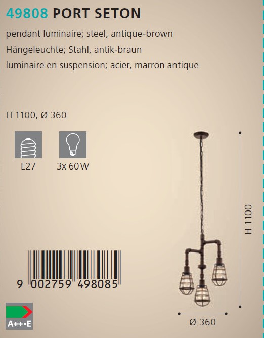 Люстра PORT SETON BRAUN-ANTIK (49808), EGLO - Зображення 49808--.jpg