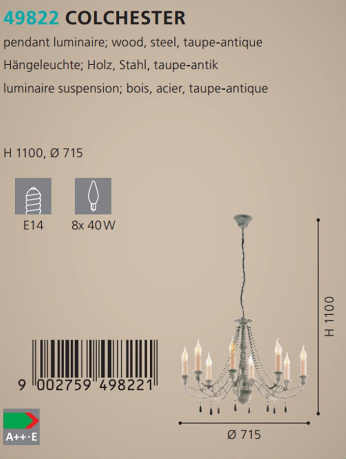 Люстра COLCHESTER TAUPE-ANTIK (49822), EGLO - Зображення 49822--.jpg