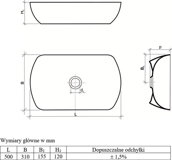 Умивальник UNI 500 O SLIM GPX2240601 RAVAK - Зображення 50010210-c115d.jpg