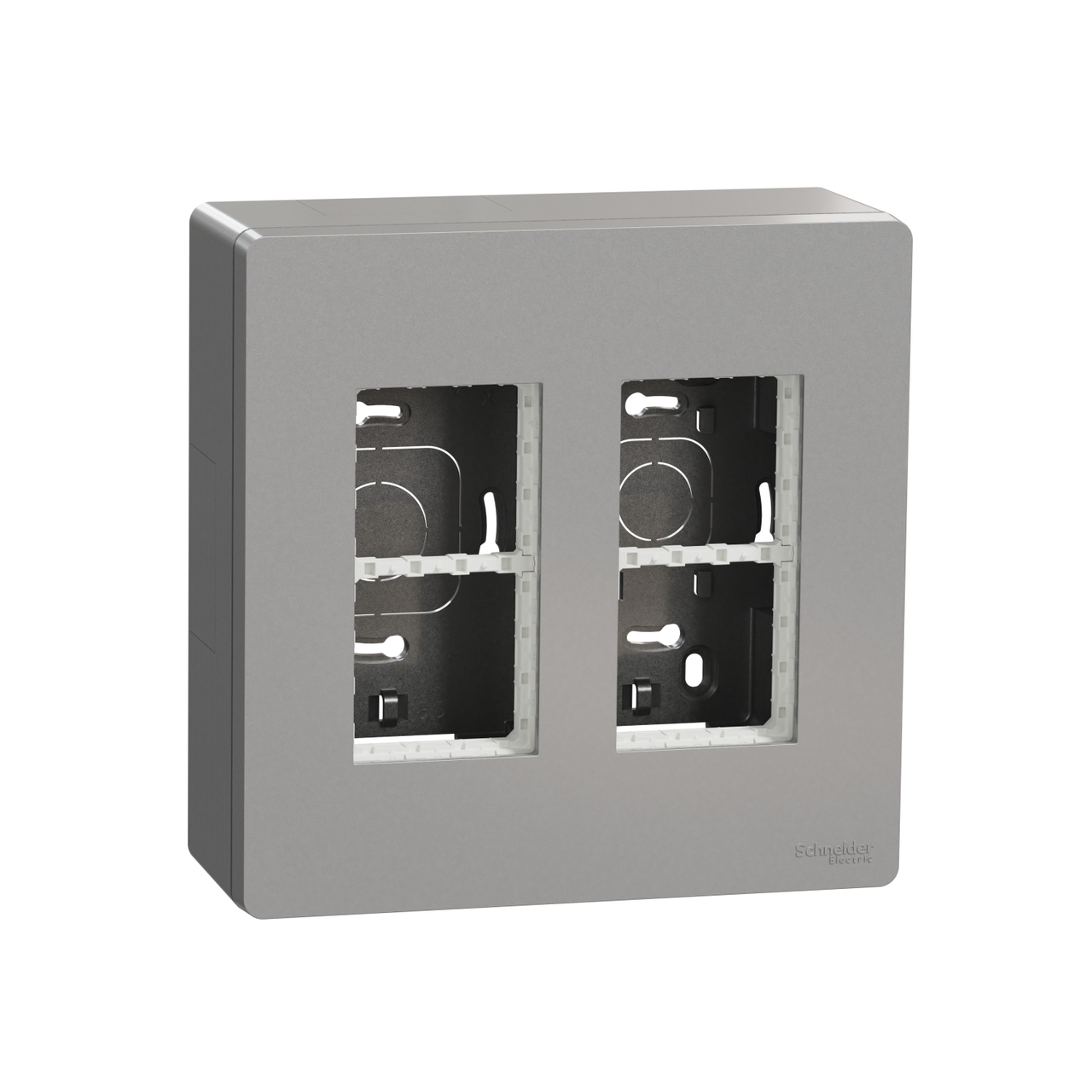 Блок unica system+ відкритого монтажу 2х2 Алюміній UNICA (NU122430), Schneider Electric - Зображення