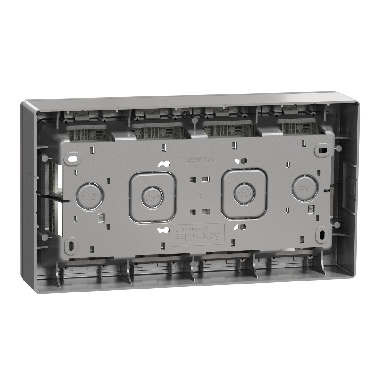 Блок unica system+ відкритого монтажу 4х2 Алюміній UNICA (NU124430), Schneider Electric - Зображення 5084720-d486c.jpg