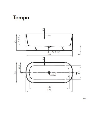 Ванна Tempo 170x75 White-Half SANYCCES - Зображення 52707273-ff4fb.jpg