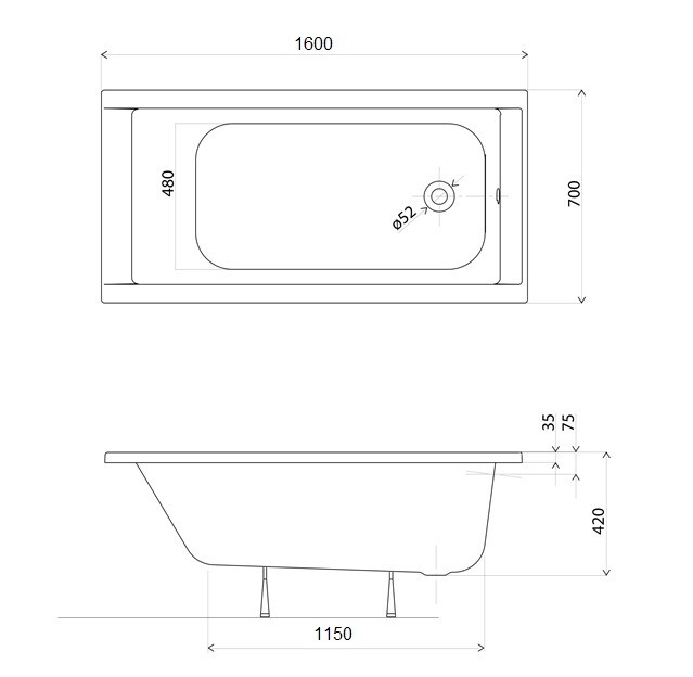 Ванна прямокутна Supero 160x70 Kolo - Зображення 53531814-d5c0c.jpg