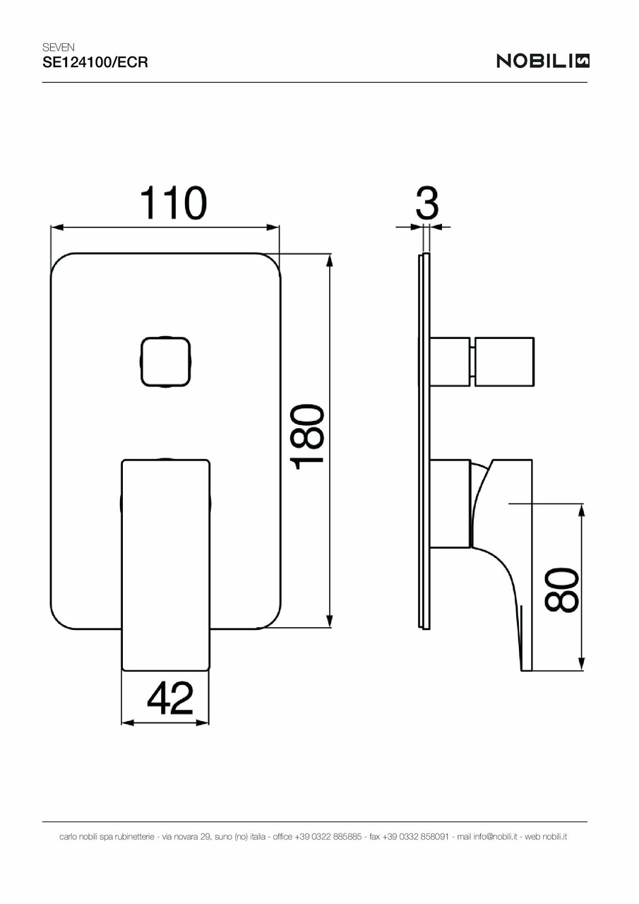 Змішувач для душу Seven (SE124100-ECR) Nobili - Зображення 5354515-88290.jpg