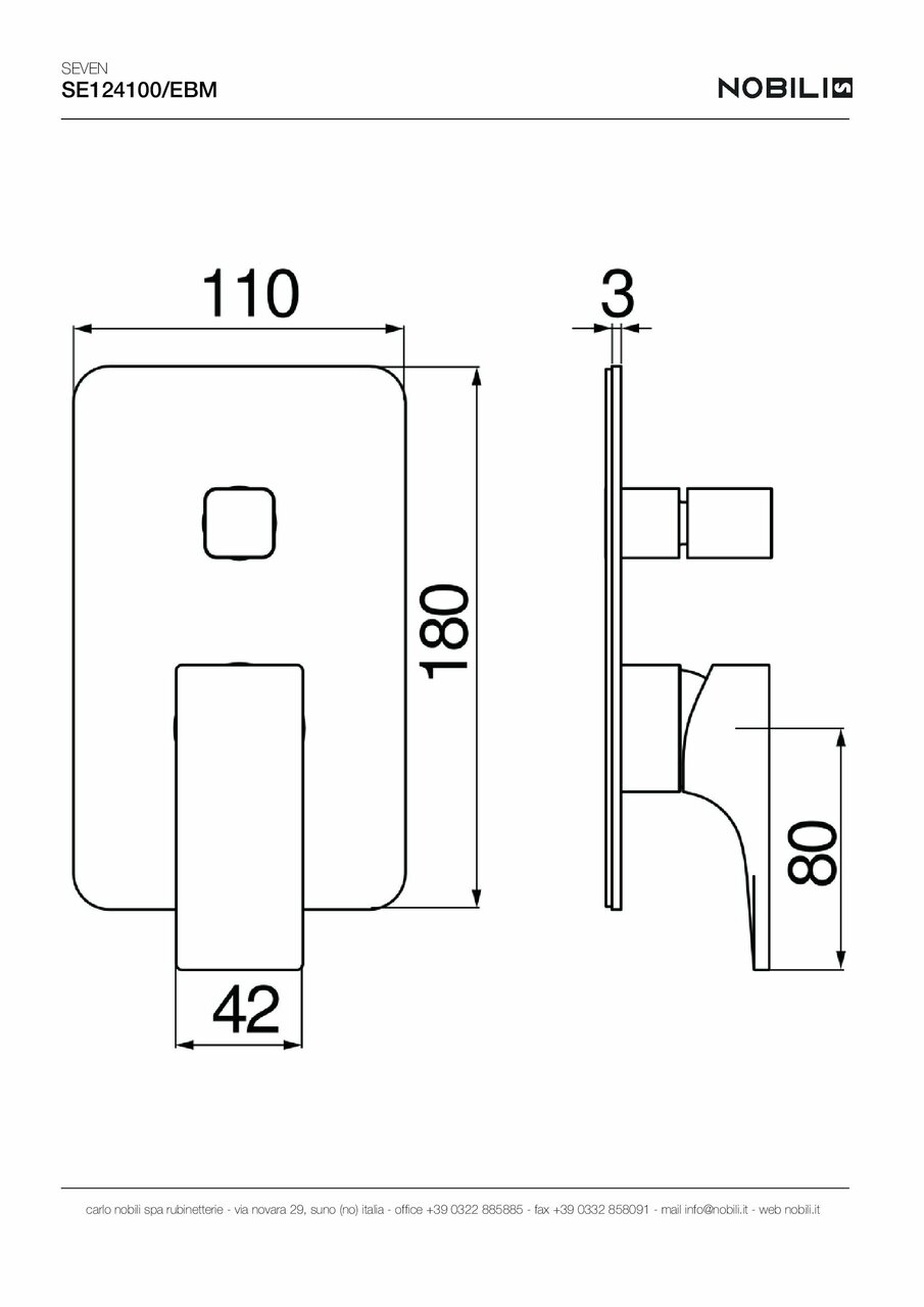 Змішувач для душу Seven Velvet Black (SE124100-EBM) Nobili - Зображення 5363835-ab040.jpg