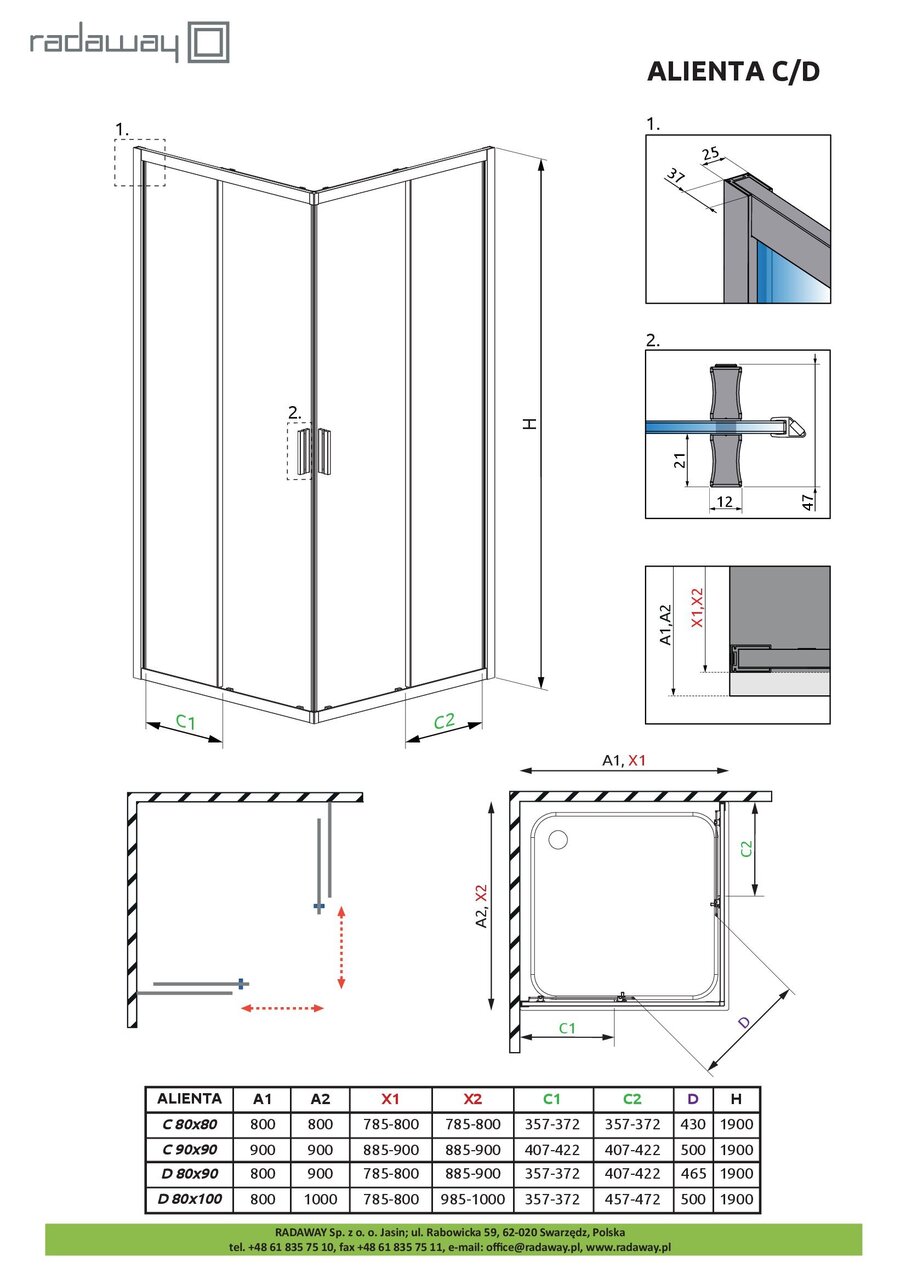 Душова кабіна прямокутна Alienta С 80x80 10238080-01-01 RADAWAY - Зображення 5382885-58244.jpg