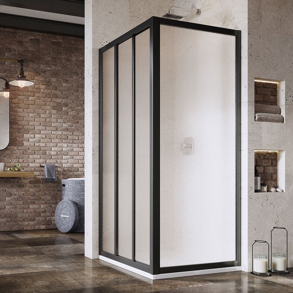 Душова стінка нерухома одноелементна APSS-90 1980 Grape Black RAVAK - Зображення