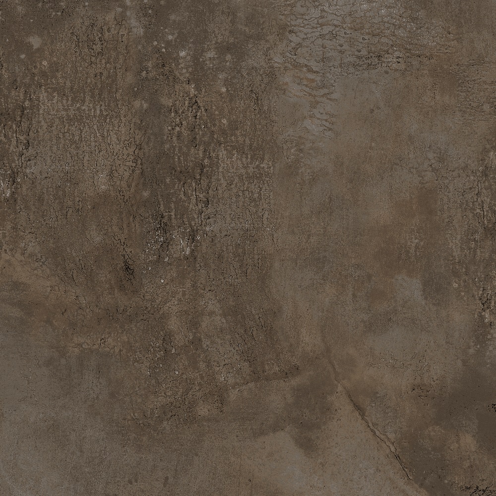 Плитка керамогранитная Iron Темно-коричневый LAP 600x600x8 Intercerama - Зображення