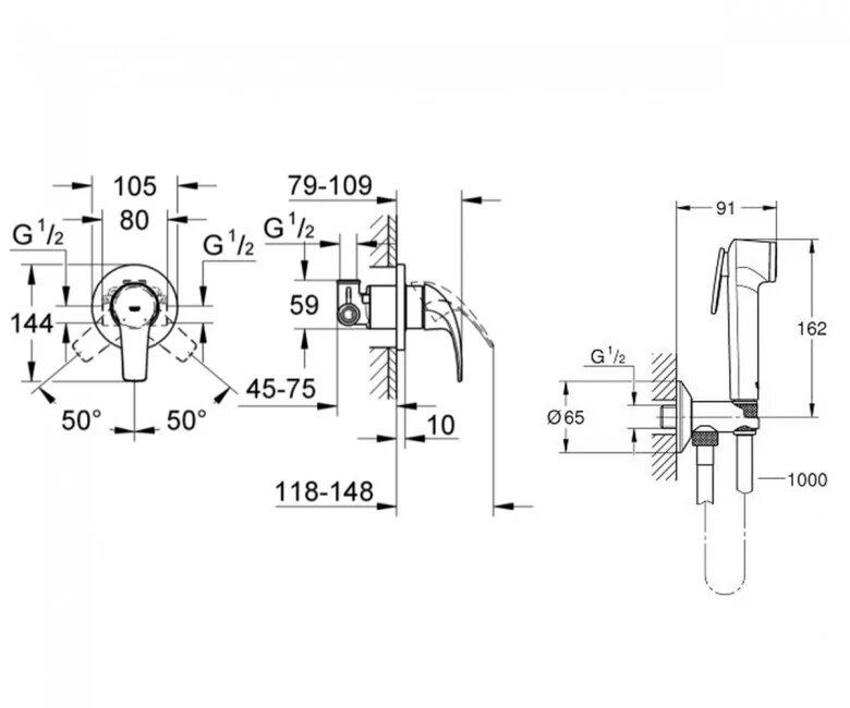 Гігієнічний душ BauCurve UA12104400 Grohe - Зображення 58672736-beacf.jpg