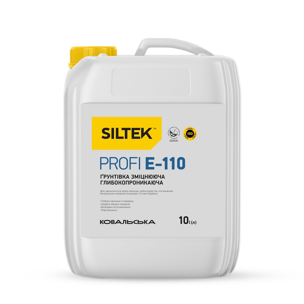 Ґрунтовка глибокопроникаюча зміцнююча Siltek Profi E-110 (10 л) - Зображення
