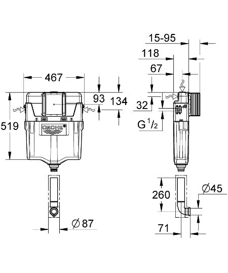 Бачок для унітаза GD 2 (38661000), Grohe - Зображення 5fb75-3866.jpg