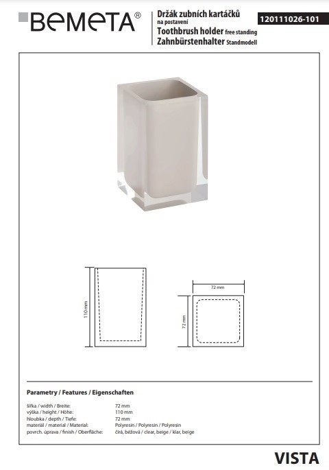 Стакан Vista 120111026-101 Bemeta - Зображення 61294037-79cca.jpg