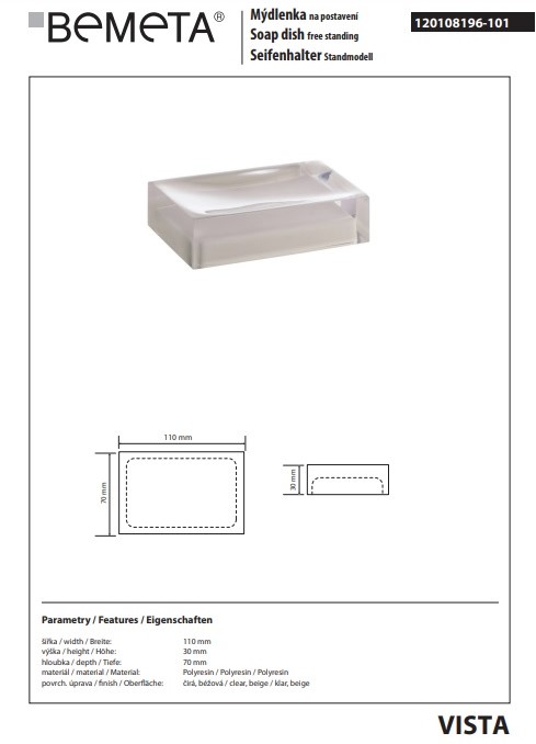 Мильниця Vista 120108196-101 Bemeta - Зображення 61294575-322bf.jpg