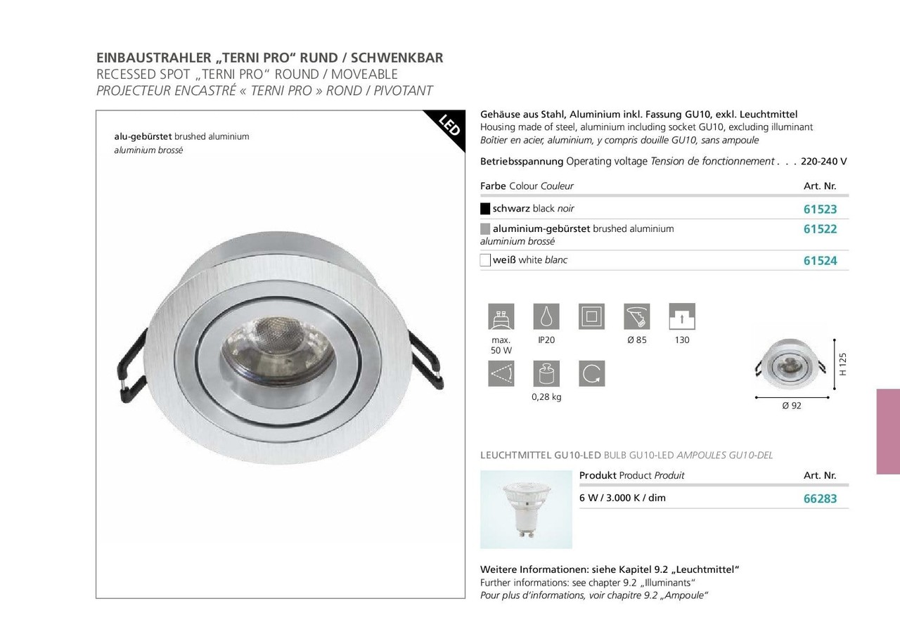 Точковий світильник TERNI PRO Round (61524), EGLO - Зображення 61524-1.jpg