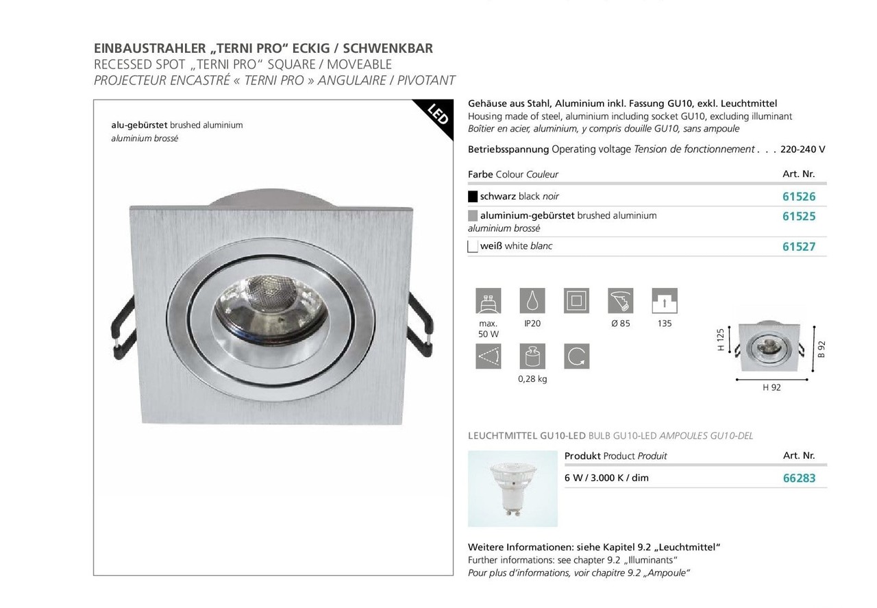 Точковий світильник TERNI PRO Square (61526), EGLO - Зображення 61526-.jpg