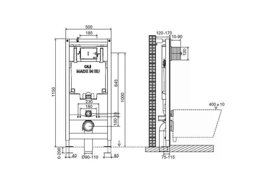 Инсталляция для унитаза механическая Oli 80 885111 OLI - Зображення 61894330-0e842.jpg