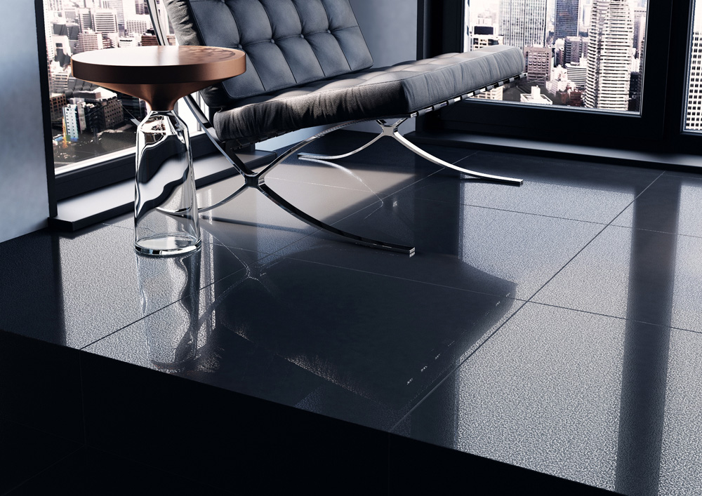 Плитка керамогранітна Cambia Black LAP 597x597x8 Cerrad - Зображення 620c7-cambia_black_lappato_detal.jpg