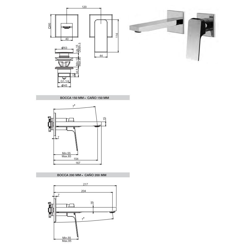 Змішувач для умивальника 200 мм Fit F3391NLX8CR-F3600 Fima - Зображення 64750851-2b0d9.jpg