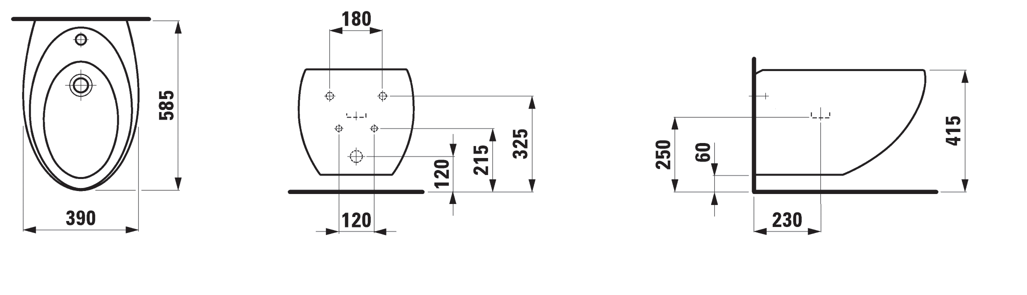 Биде подвесное ILBAGNOALESSI ONE (H8309714003041), LAUFEN - Зображення 65218-imeni.png