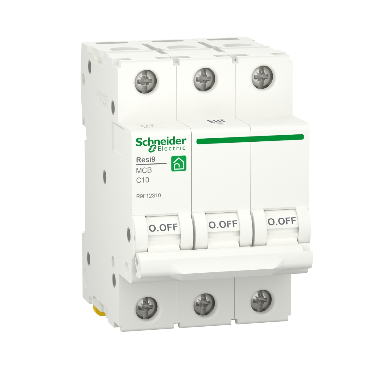 Автоматический выключатель 6kA 3P 10A C RESI9 (R9F12310), Schneider Electric - Зображення