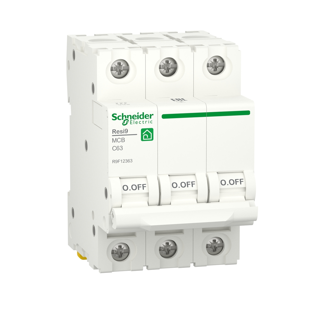 Автоматический выключатель 6kA 3P 63A C RESI9 (R9F12363), Schneider Electric - Зображення