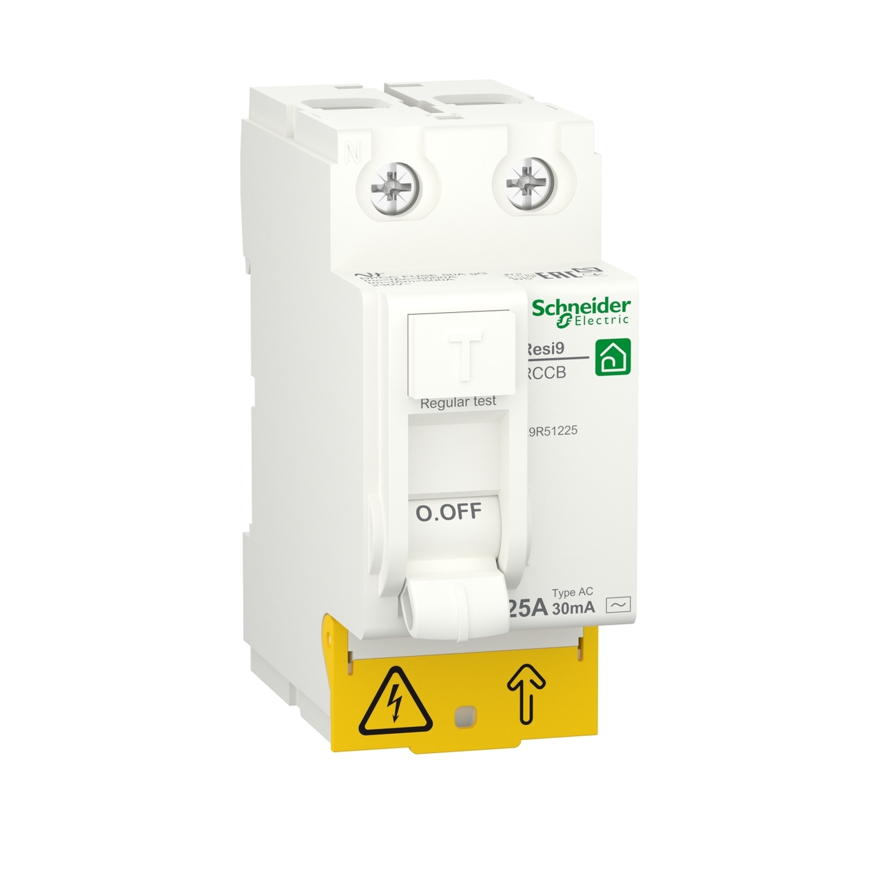 Дифференциальный выключатель нагрузки 2P 25A 30mA АС RESI9 (R9R51225), Schneider Electric - Зображення