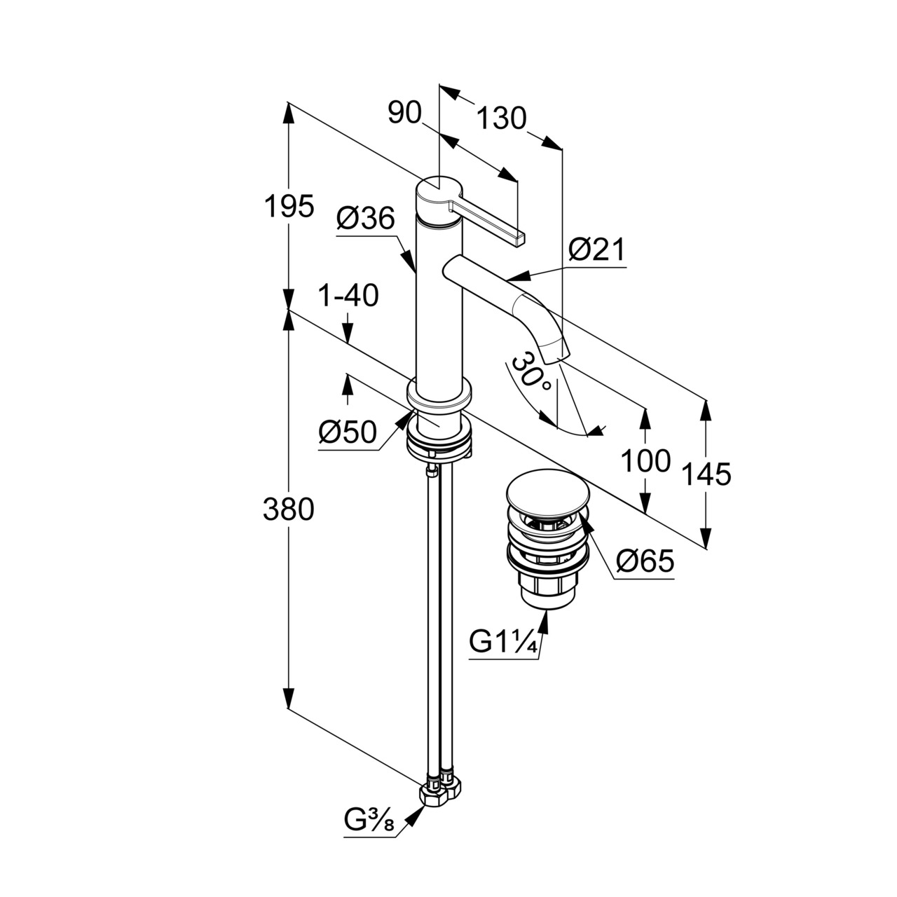Смеситель для умывальника Nova Fonte 100 хром 202880515 Kludi - Зображення 68346988-9a63f.jpg