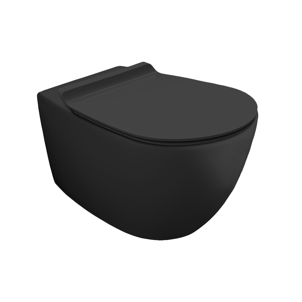 Унітаз підвісний Vignoni Rimless VI18 з кришкою soft-close Black matt VI18-F85-VI004NM SIMAS - Зображення