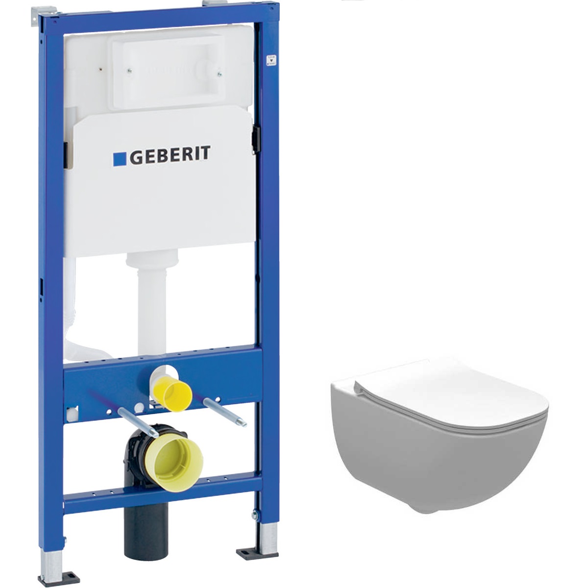 Комплект Инсталляция Duofix Delta 12 458.103.00.1 GEBERIT+ Унитаз Alegra Rimless с крышкой A34H139000 ROCA - Зображення