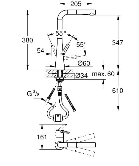 Змішувач для кухні Zedra (32553002), Grohe - Зображення 71e0d-3255.jpg