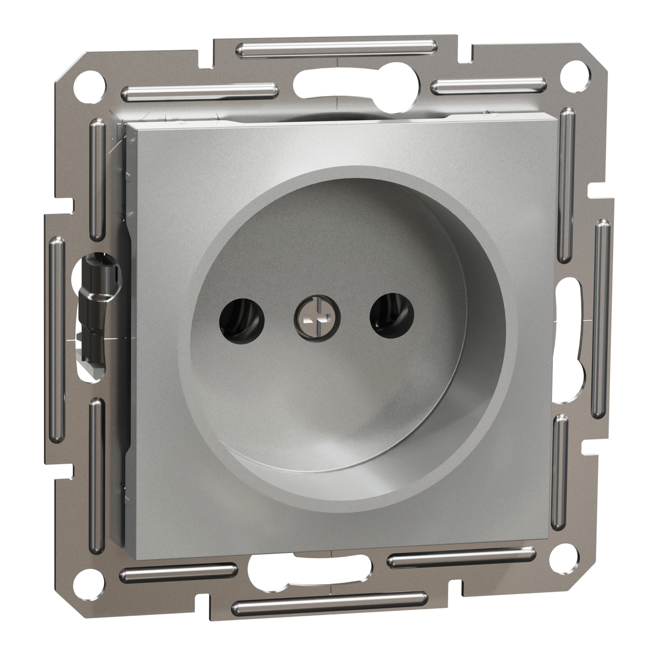 Розетка без заземления Алюминий ASFORA (EPH3000161), Schneider Electric - Зображення